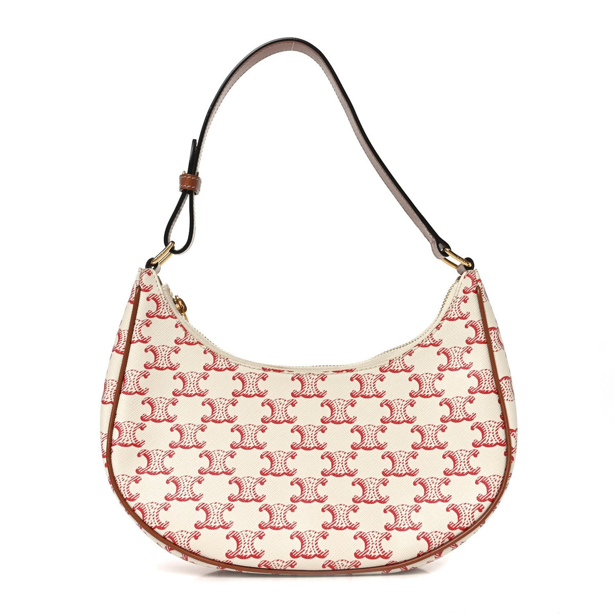 Calfskin Canvas Shoulder Bag - Red
