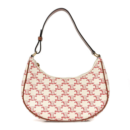 Calfskin Canvas Shoulder Bag - Red
