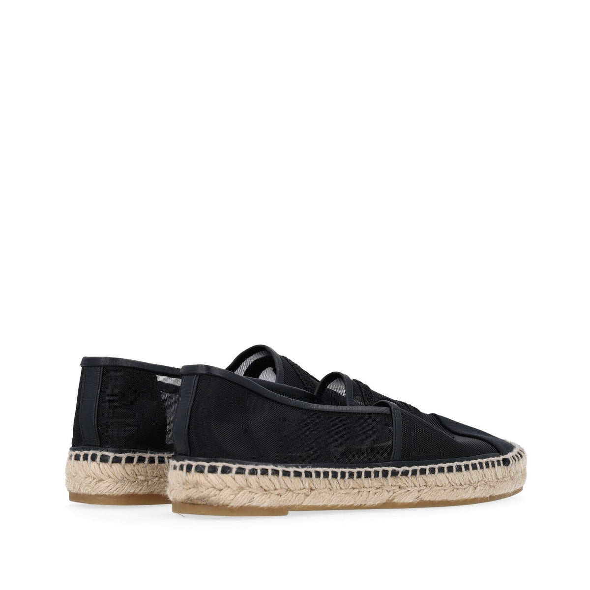 Chanel Mesh Grosgrain Women's CC Espadrilles 40 Black