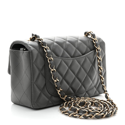 Mini Quilted Lambskin Flap Shoulder Bag - Tan