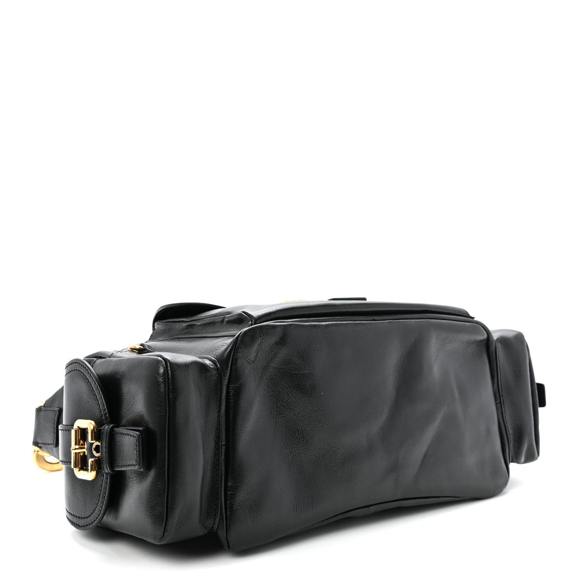 Medium Calfskin Crossbody Bag - Black