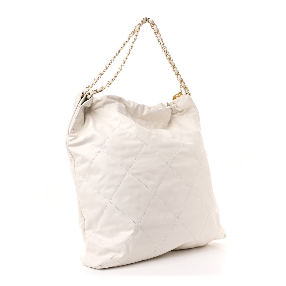 Large Quilted Calfskin Handbag - White