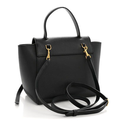Nano Calfskin Belt Bag - Black
