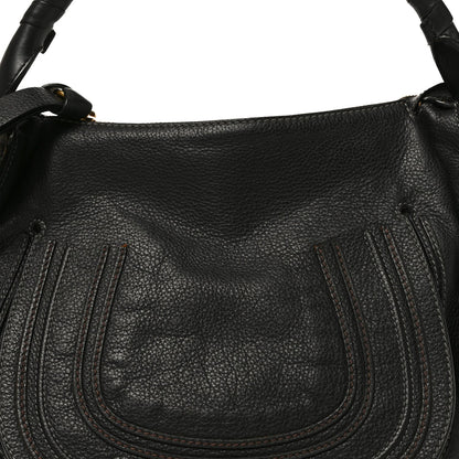 Medium Calfskin Hobo Bag - Black