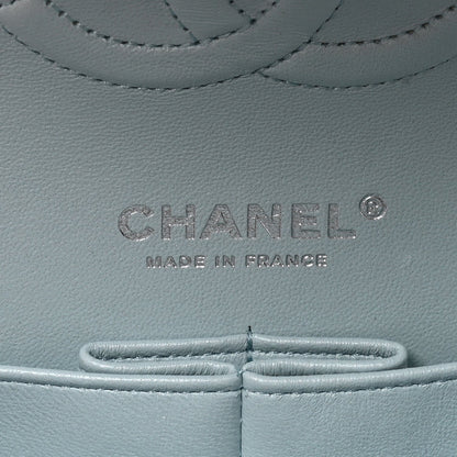 Medium Quilted Lambskin Flap Shoulder Bag - Light Blue