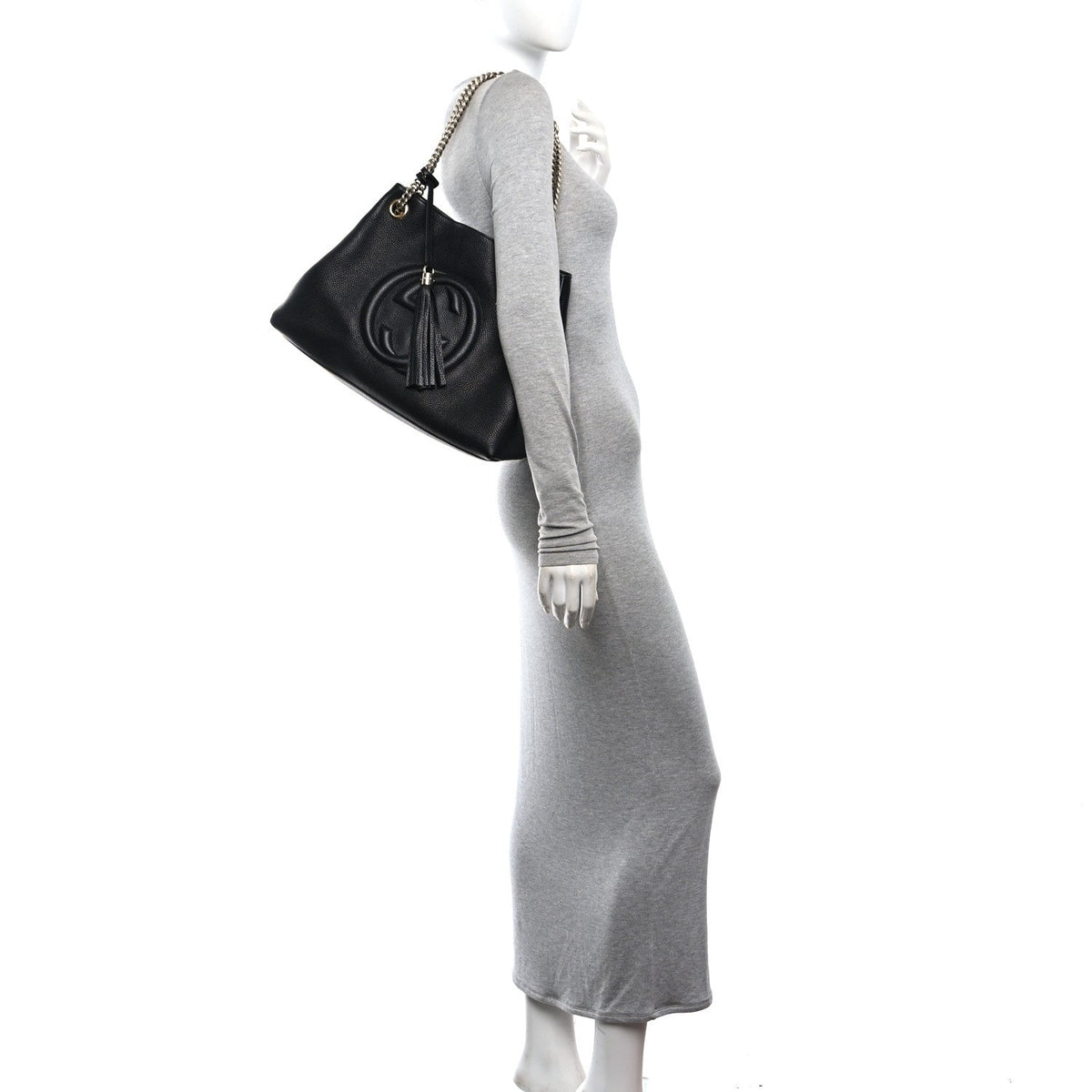 Medium Calfskin Shoulder Bag - Black