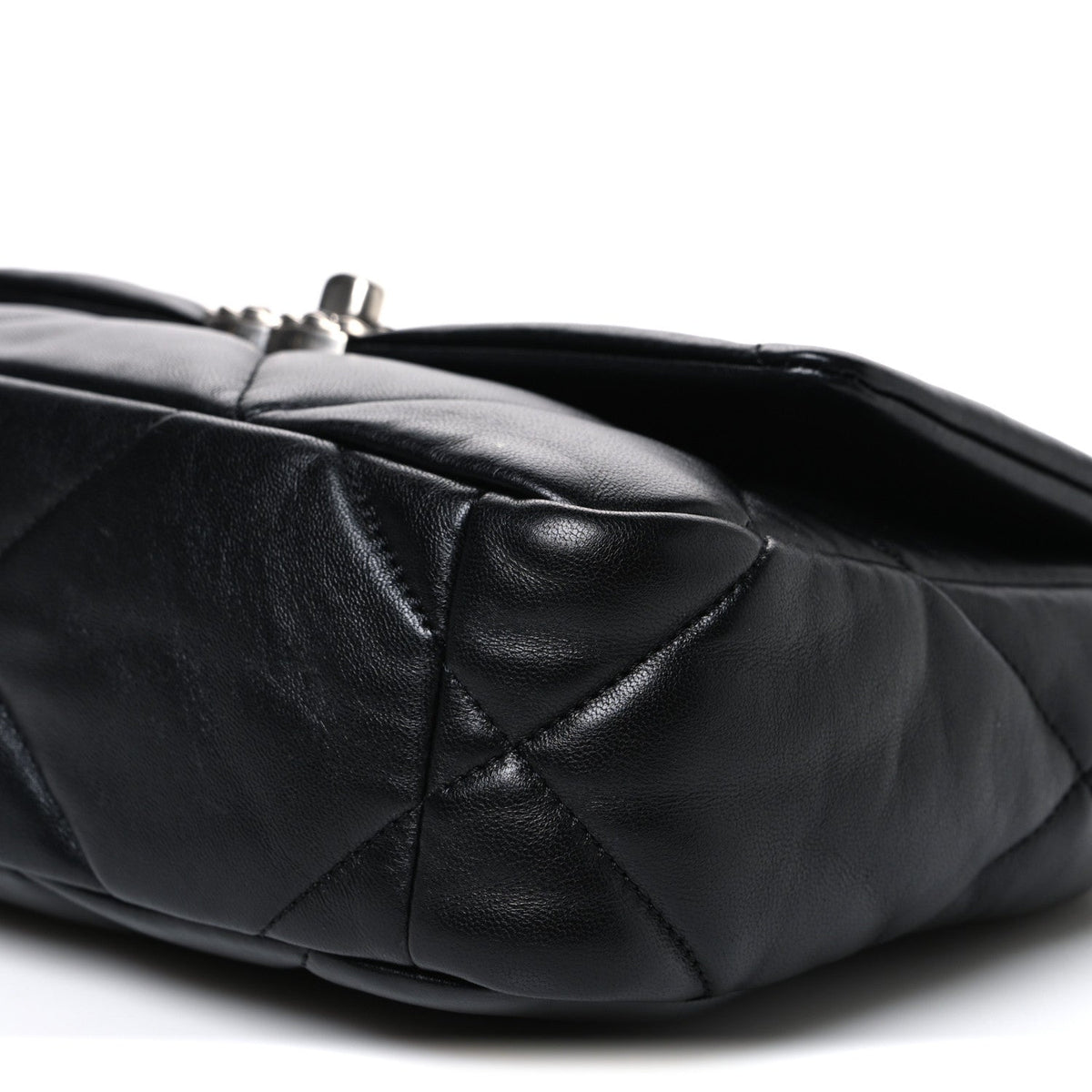 Medium Quilted Lambskin Flap Shoulder Bag - Black