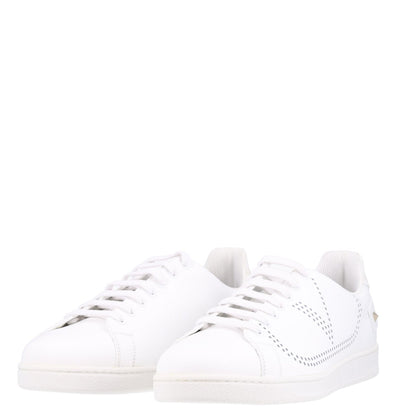 Valentino Garavani Calfskin Men's Backnet Sneakers 46 White