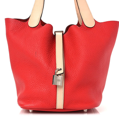Taurillon Clemence Swift Eclat Picotin L Handbag