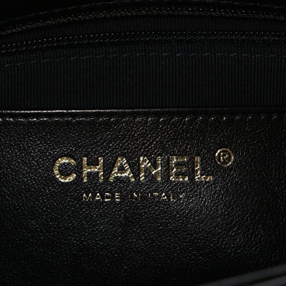 Small Quilted Lambskin Flap Shoulder Bag - Black