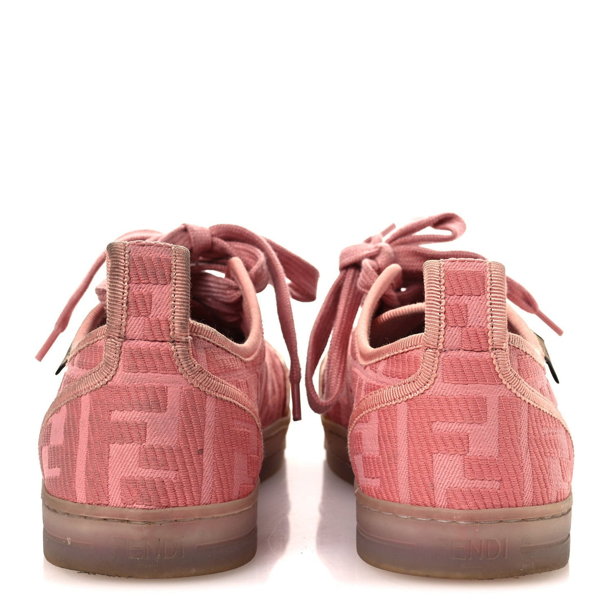 Fendi Corda FF Canvas Women's Promenade Low Top Sneakers 36.5 Pink
