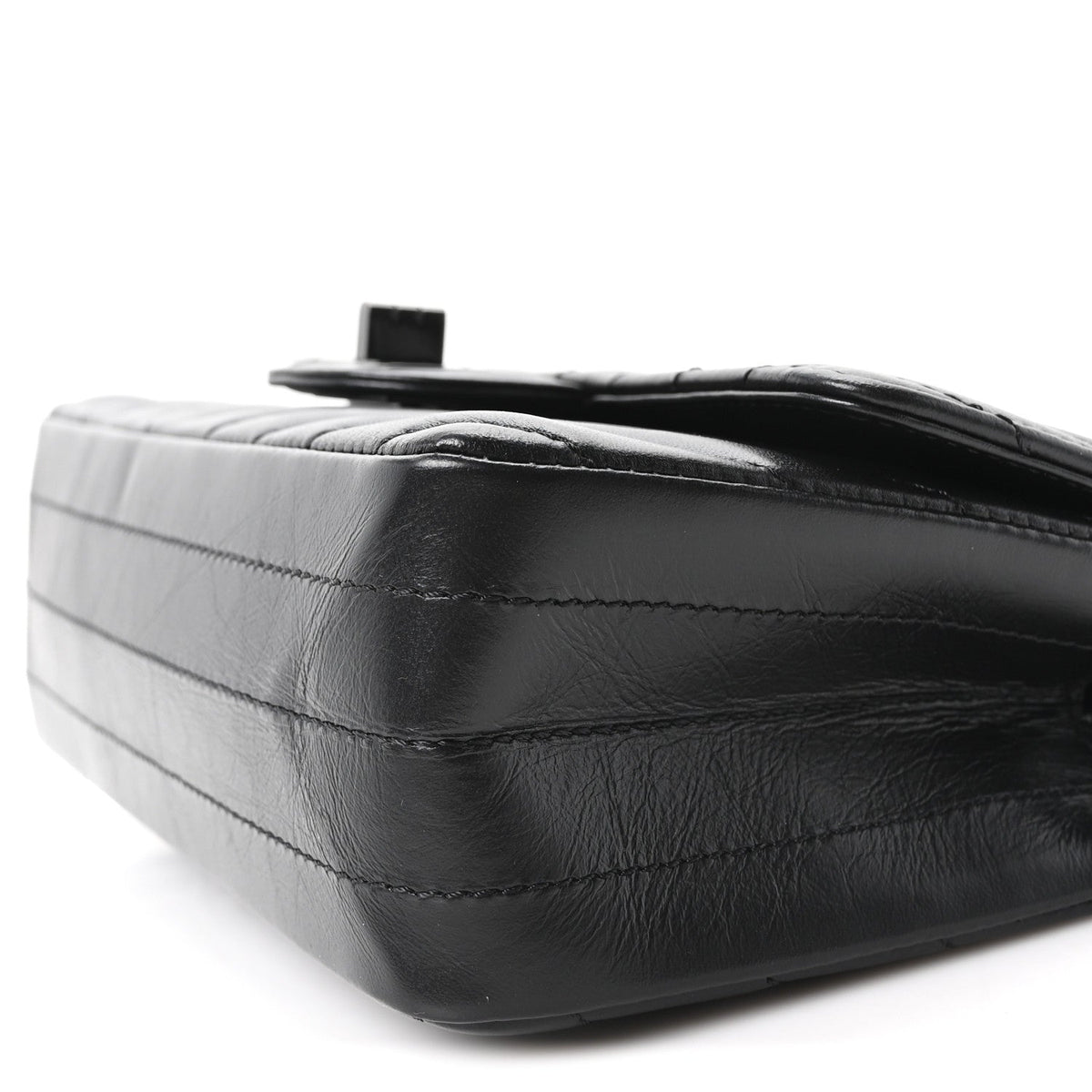 Mini Quilted Calfskin Flap Shoulder Bag - Black