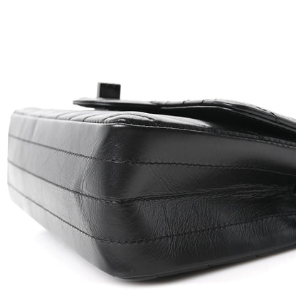 Mini Quilted Calfskin Flap Shoulder Bag - Black