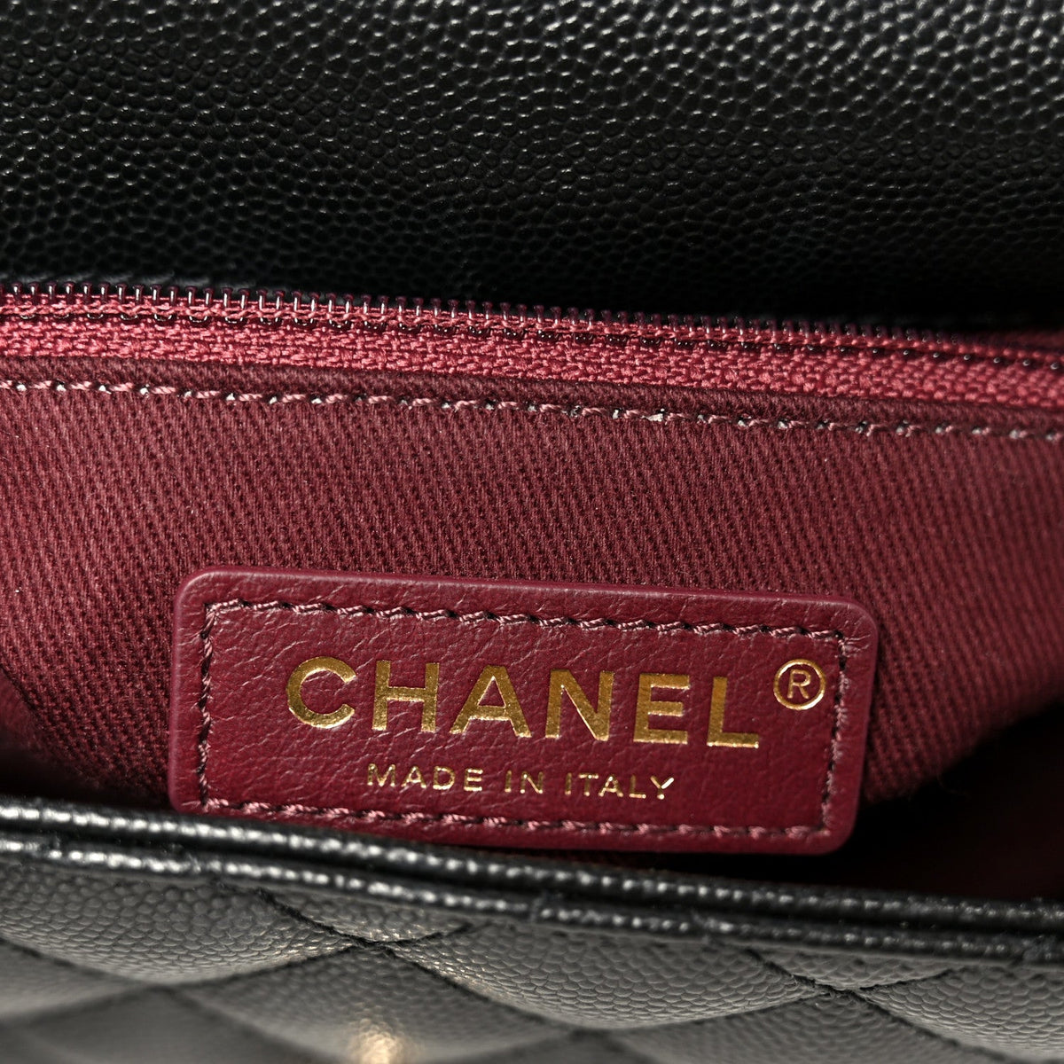 Mini Quilted Caviar Flap Shoulder Bag - Black