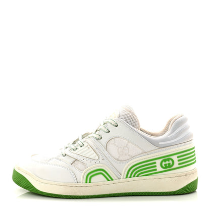 Gucci Demetra GG Supreme Monogram Women's Basket Low Top Sneakers 35 White Green