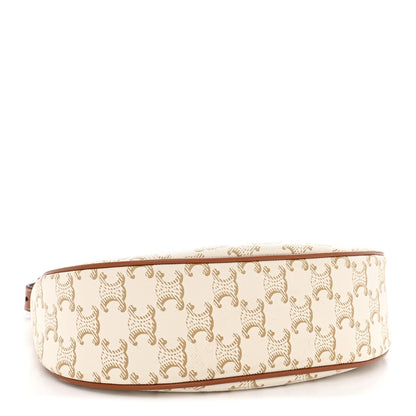 Calfskin Canvas Shoulder Bag - White