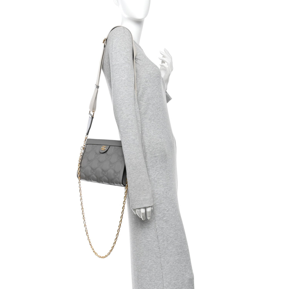 Small Calfskin Shoulder Bag - Grey