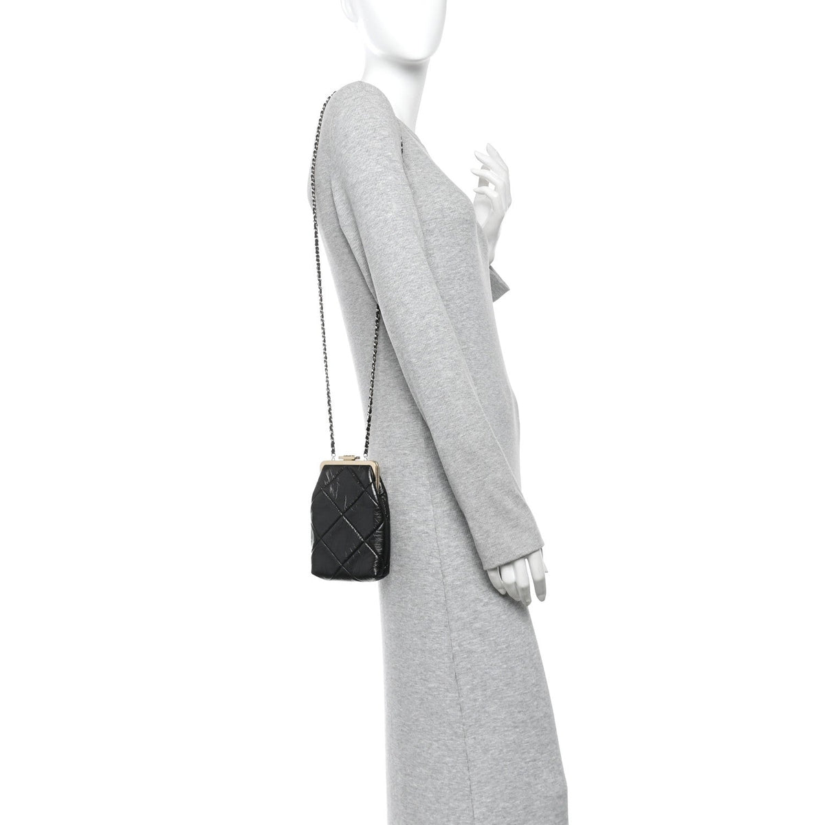 Quilted Lambskin Clutch Bag - Black