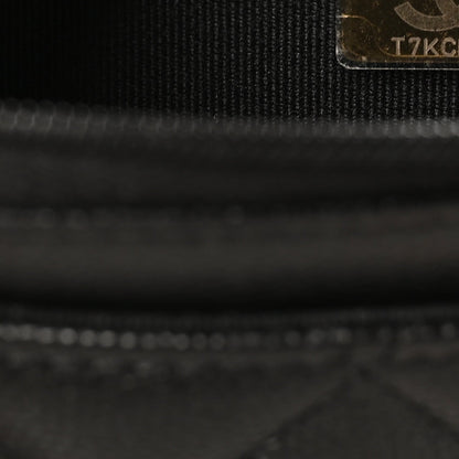 Quilted Caviar Wallet Bag - Black