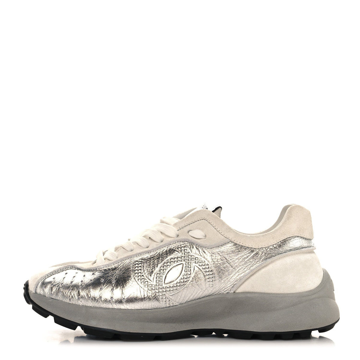 Chanel Laminated Calfskin Suede CC Women's Shoes