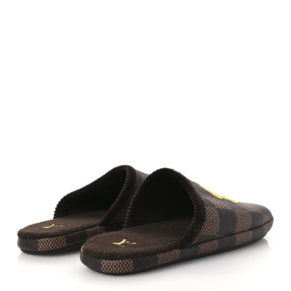 Louis Vuitton Damier Ebene Men's Palace Slippers 8 Mocha