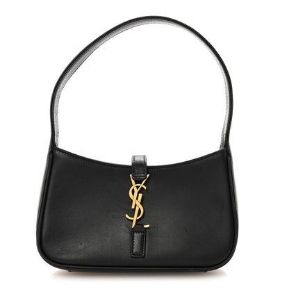 Mini Calfskin Hobo Bag - Black