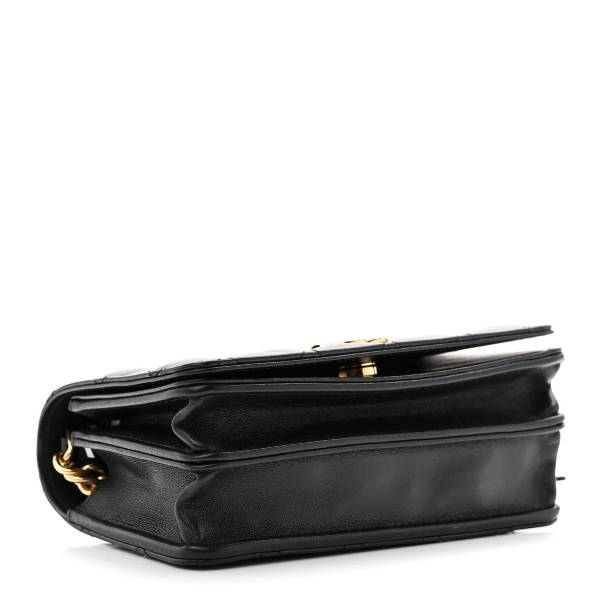 Mini Quilted Lambskin Wallet Bag - Black