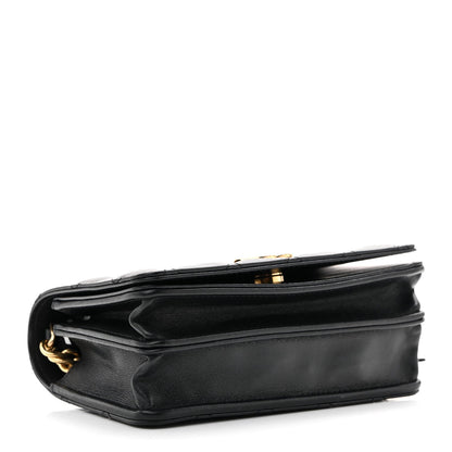 Mini Quilted Lambskin Wallet Bag - Black