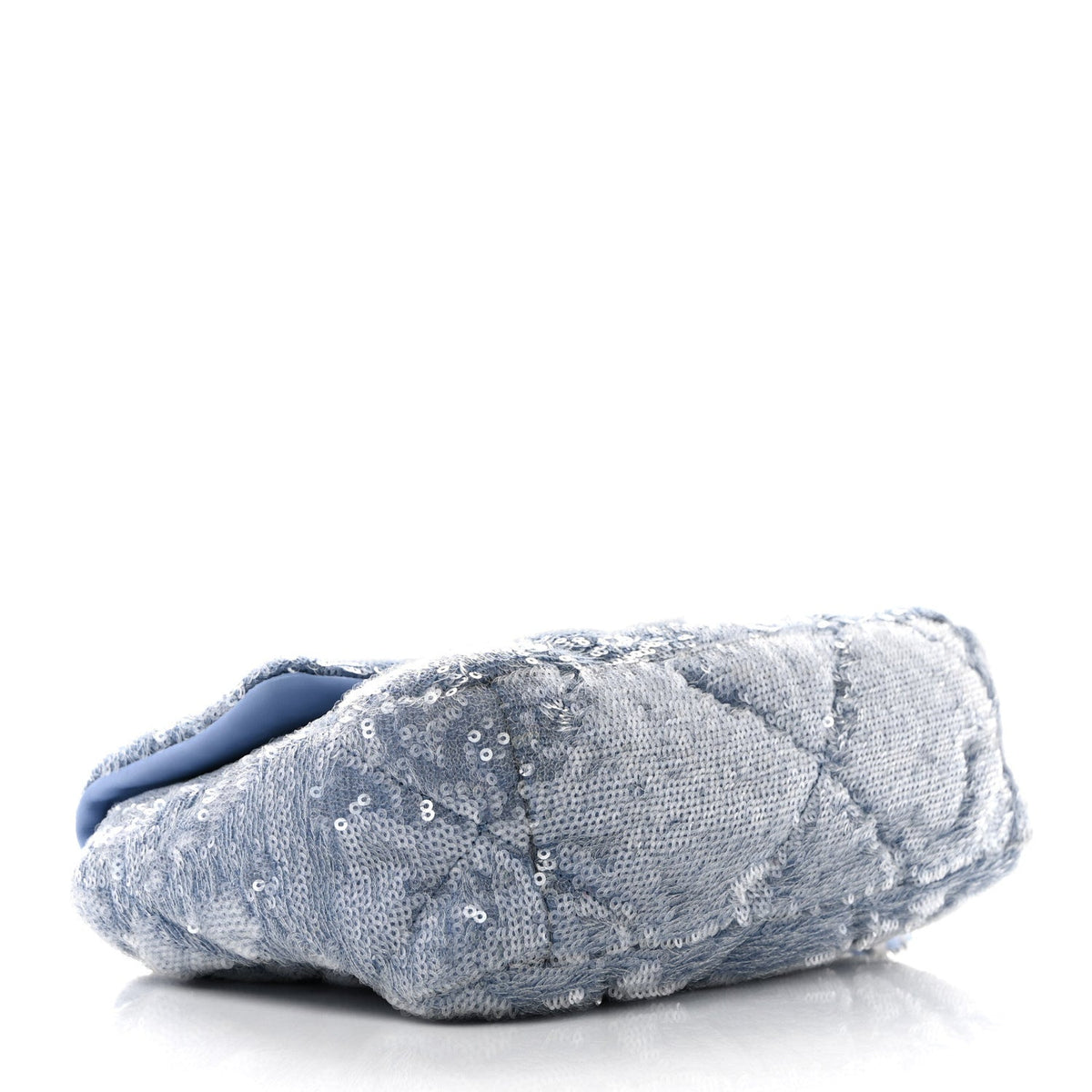 Medium Quilted Flap Shoulder Bag - Light Blue