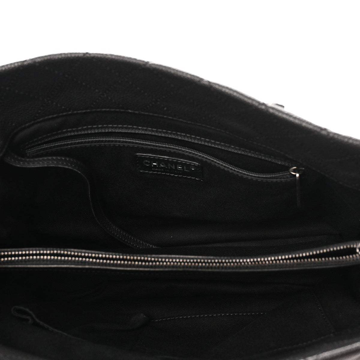 Quilted Caviar Tote Bag - Black
