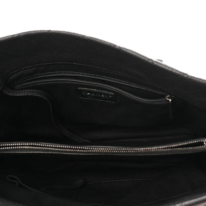 Quilted Caviar Tote Bag - Black