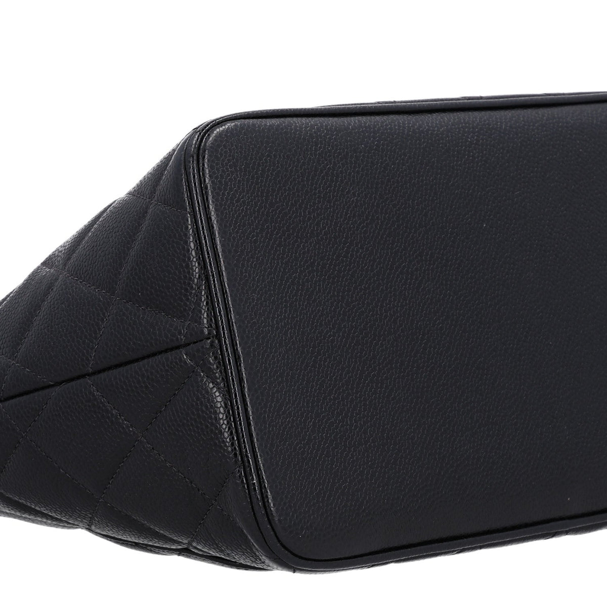 Quilted Caviar Tote Bag - Black