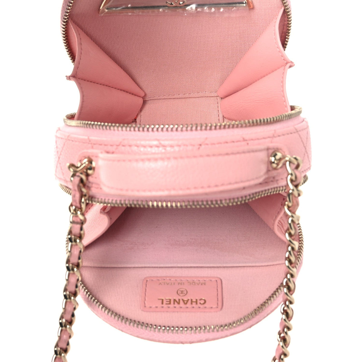 Quilted Caviar Handbag - Pink