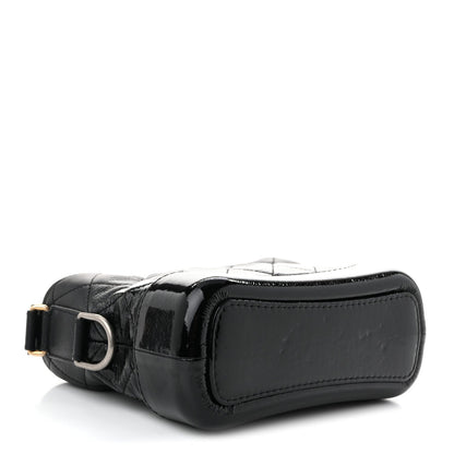 Small Quilted Goatskin Hobo Bag - Black