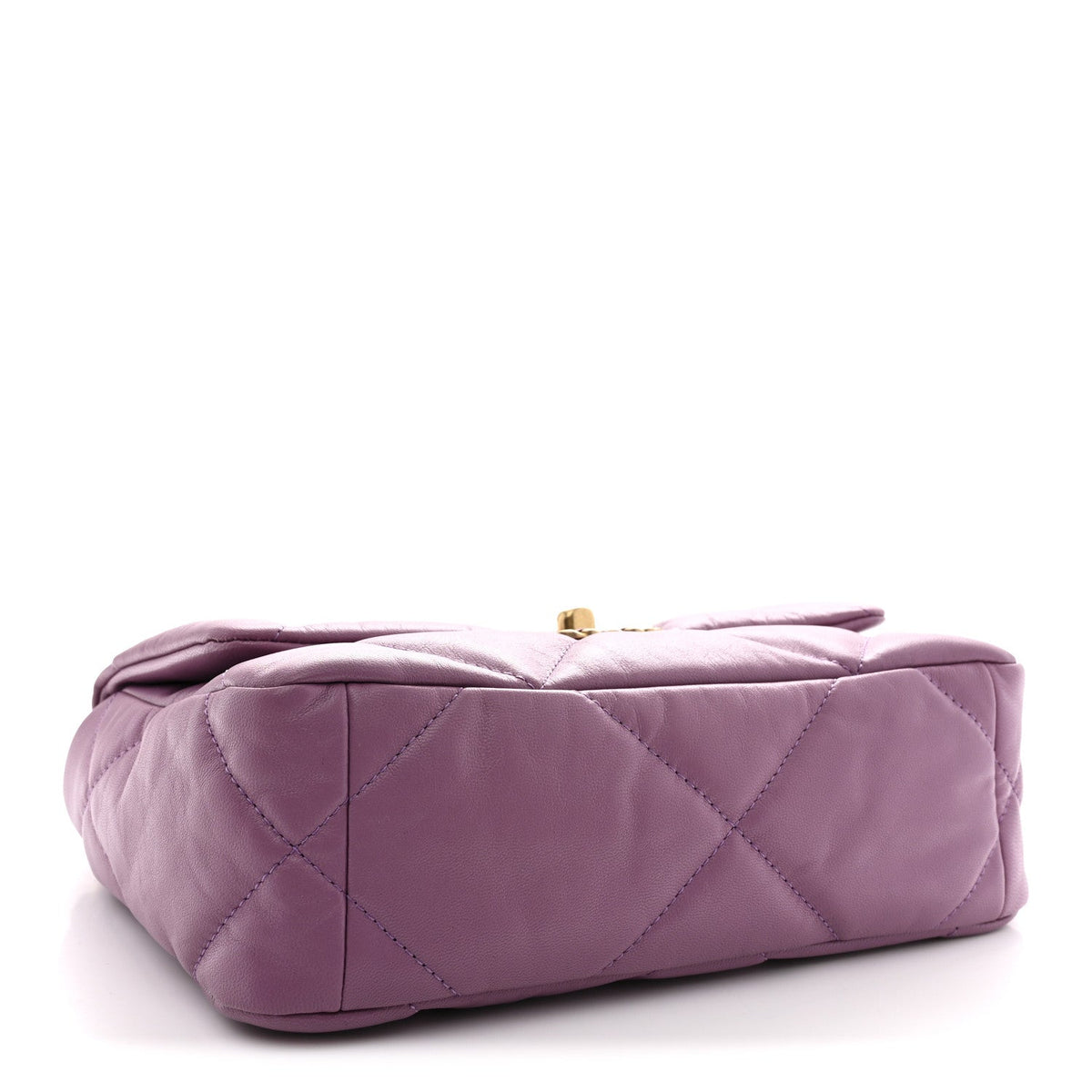 Medium Quilted Goatskin Flap Shoulder Bag - Purple