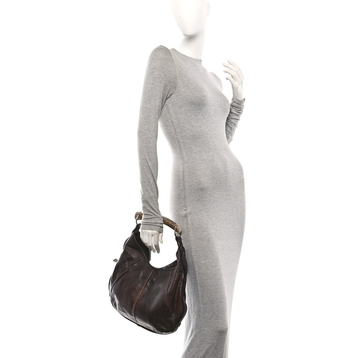 Medium Leather Handbag - Brown