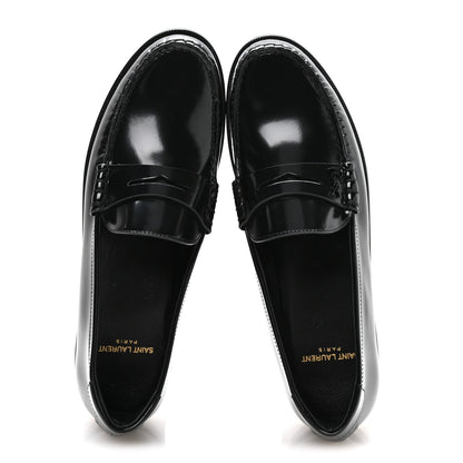 Saint Laurent Lux Calfskin Men's Le Loafer 15 Moccasins 40 Black