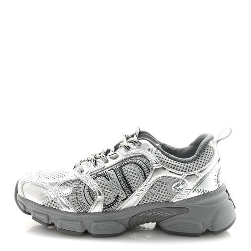 Technical Mesh Chrono Sneakers Silver