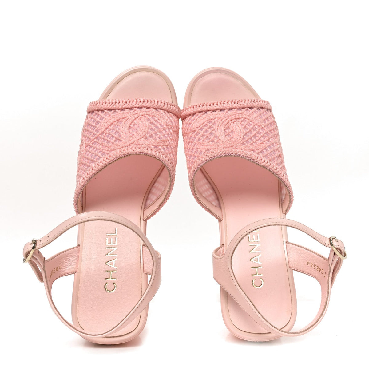 Chanel Fabric Calfskin CC Women's Platform Sandals