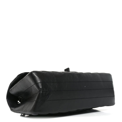 Mini Quilted Calfskin Flap Shoulder Bag - Black