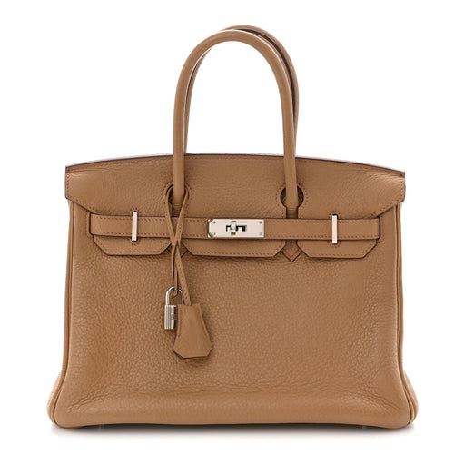Taurillon Clemence Birkin 30 Biscuit Handbag