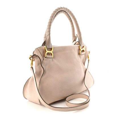 Medium Calfskin Satchel Bag - White
