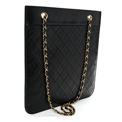 Quilted Lambskin Shoulder Bag - Black