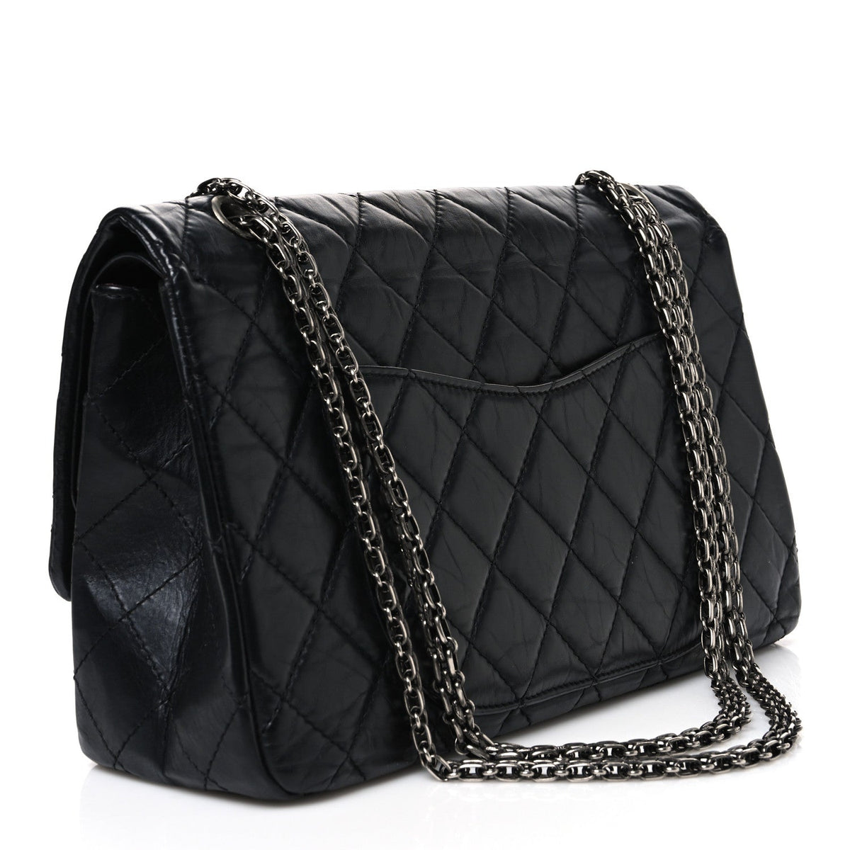 Quilted Calfskin Flap Shoulder Bag - Black