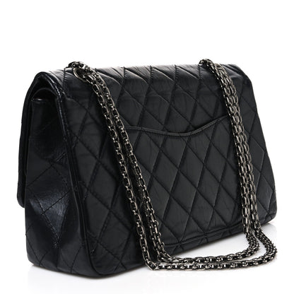 Quilted Calfskin Flap Shoulder Bag - Black