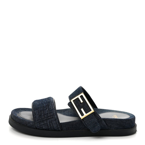 Fendidenim Ff Fendi Feel Sandals Blue