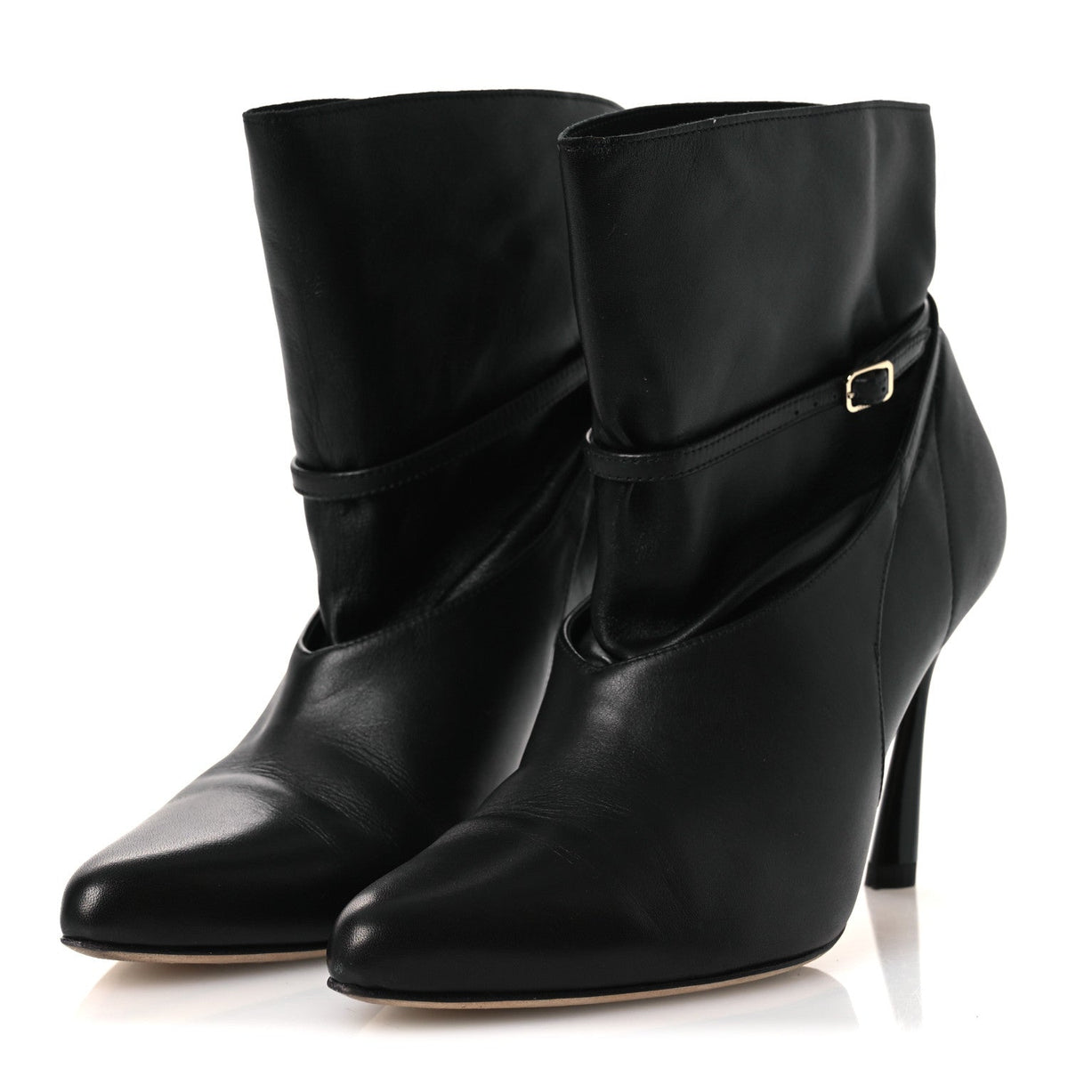 Jimmy Choo Nappa Calfskin Women's Cacia 85 Ankle Boots 38 Black
