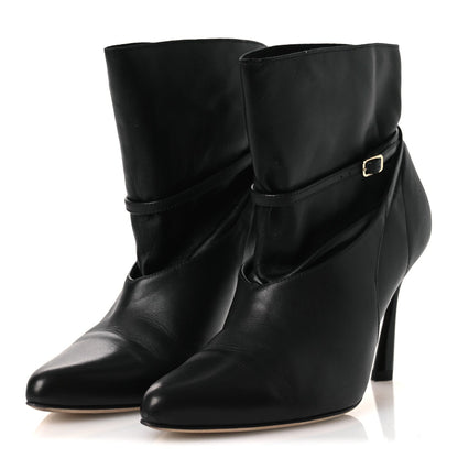 Jimmy Choo Nappa Calfskin Women's Cacia 85 Ankle Boots 38 Black