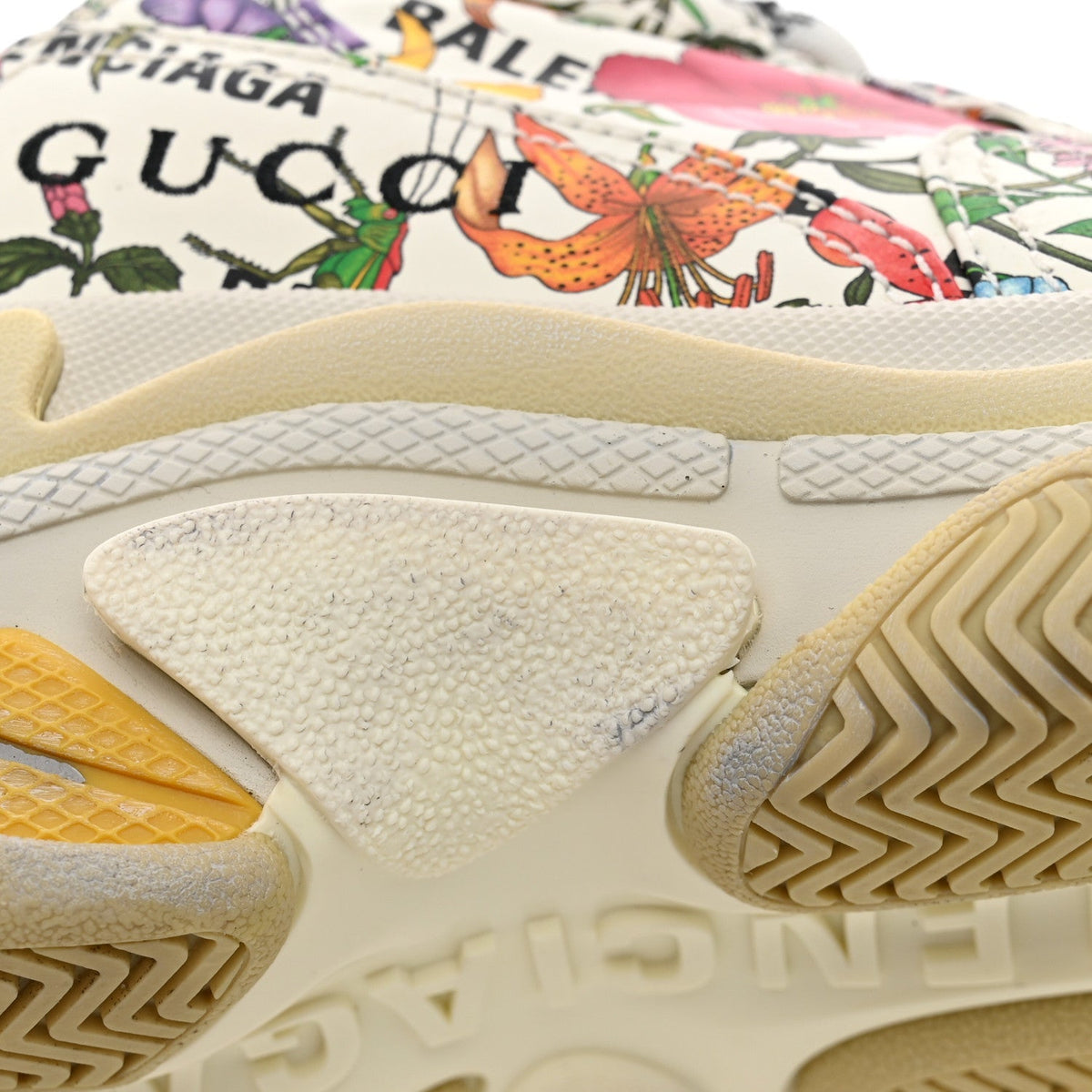 Balenciaga Fabric Women's Flora Triple S Sneakers Multicolor White