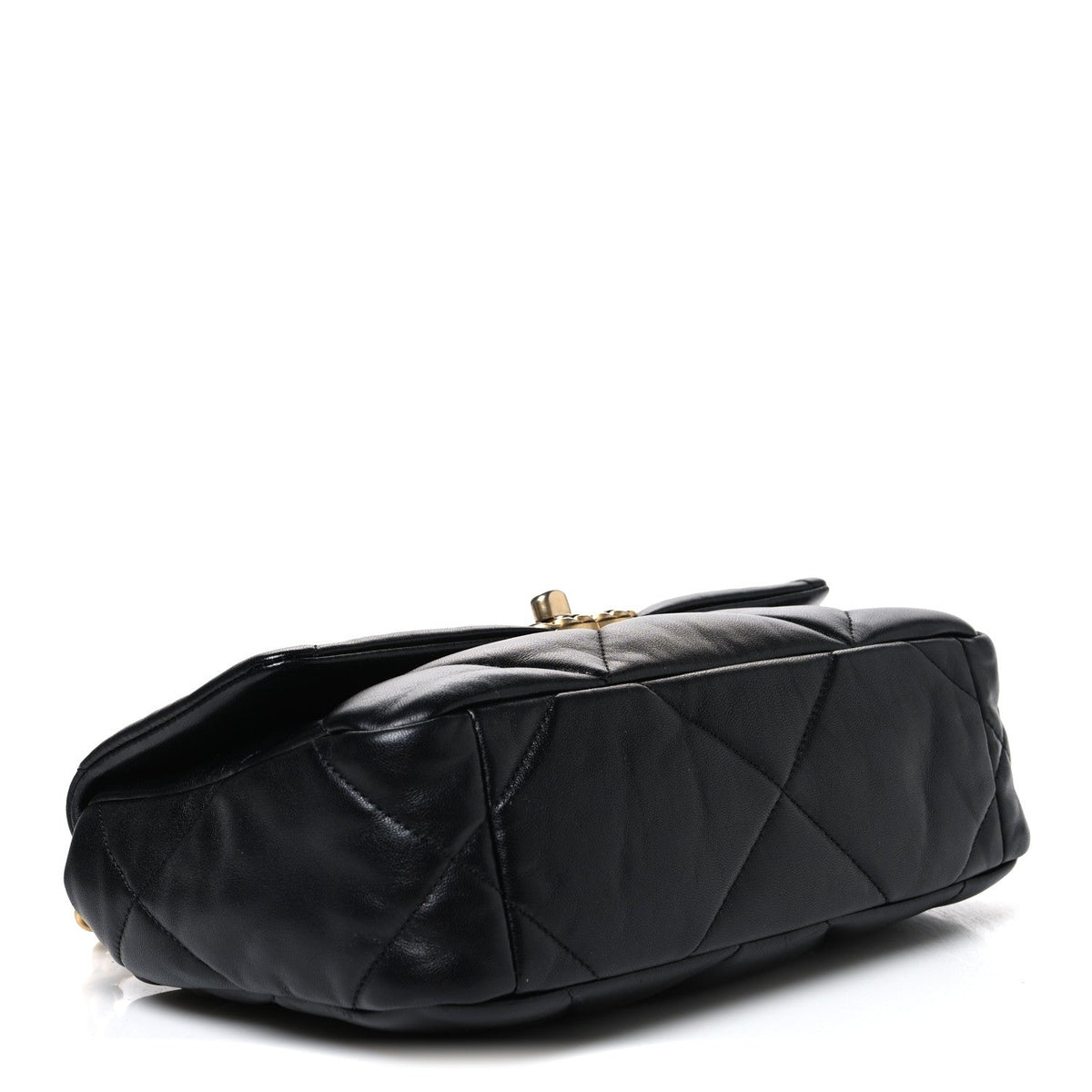 Medium Quilted Lambskin Flap Shoulder Bag - Black